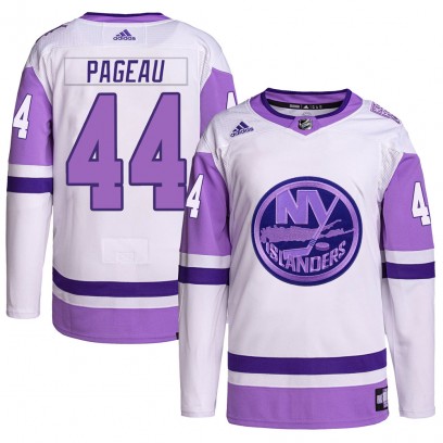 Youth Authentic New York Islanders Jean-Gabriel Pageau Adidas Hockey Fights Cancer Primegreen Jersey - White/Purple
