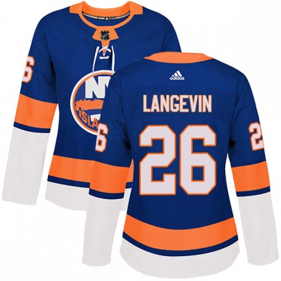 Women's Authentic New York Islanders Dave Langevin Adidas Home Jersey - Royal