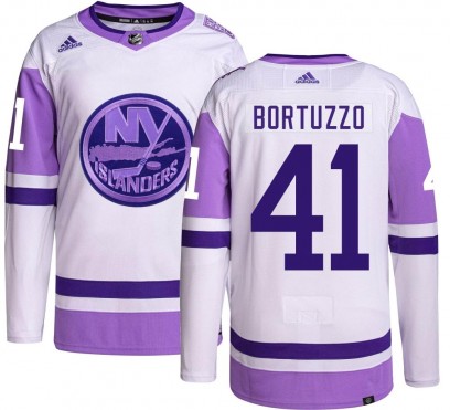 Youth Authentic New York Islanders Robert Bortuzzo Adidas Hockey Fights Cancer Jersey