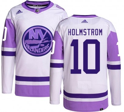 Youth Authentic New York Islanders Simon Holmstrom Adidas Hockey Fights Cancer Jersey