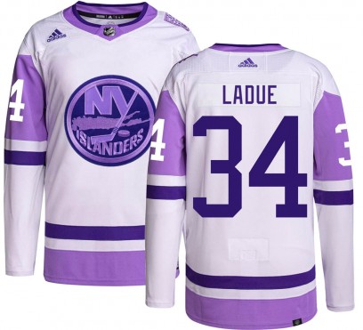 Youth Authentic New York Islanders Paul LaDue Adidas Hockey Fights Cancer Jersey