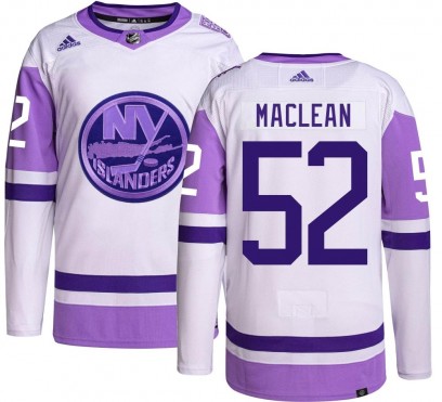 Youth Authentic New York Islanders Kyle Maclean Adidas Hockey Fights Cancer Jersey