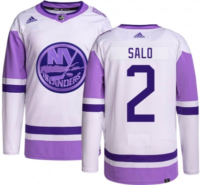 Youth Authentic New York Islanders Robin Salo Adidas Hockey Fights Cancer Jersey