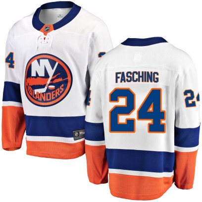 Youth Breakaway New York Islanders Hudson Fasching Fanatics Branded Away Jersey - White