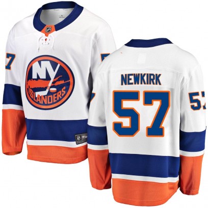 Youth Breakaway New York Islanders Reece Newkirk Fanatics Branded Away Jersey - White