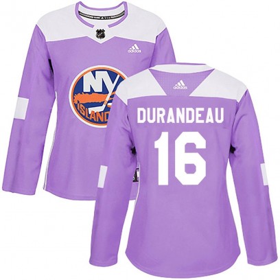 Women's Authentic New York Islanders Arnaud Durandeau Adidas Fights Cancer Practice Jersey - Purple