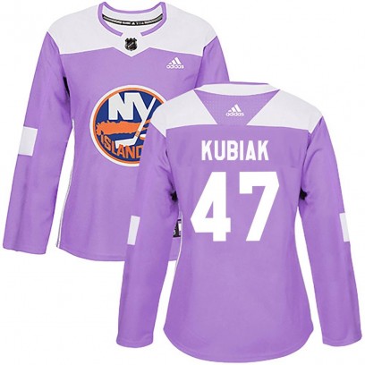 Women's Authentic New York Islanders Jeff Kubiak Adidas Fights Cancer Practice Jersey - Purple