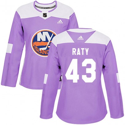 Women's Authentic New York Islanders Aatu Raty Adidas Fights Cancer Practice Jersey - Purple