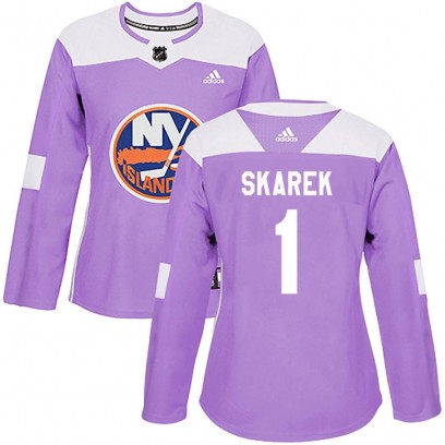Women's Authentic New York Islanders Jakub Skarek Adidas Fights Cancer Practice Jersey - Purple