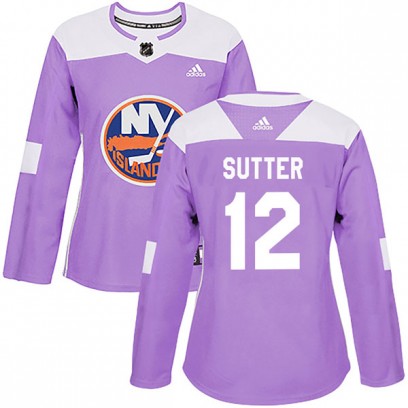Women's Authentic New York Islanders Duane Sutter Adidas Fights Cancer Practice Jersey - Purple