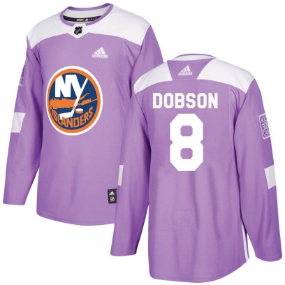 Men's Authentic New York Islanders Noah Dobson Adidas Fights Cancer Practice Jersey - Purple