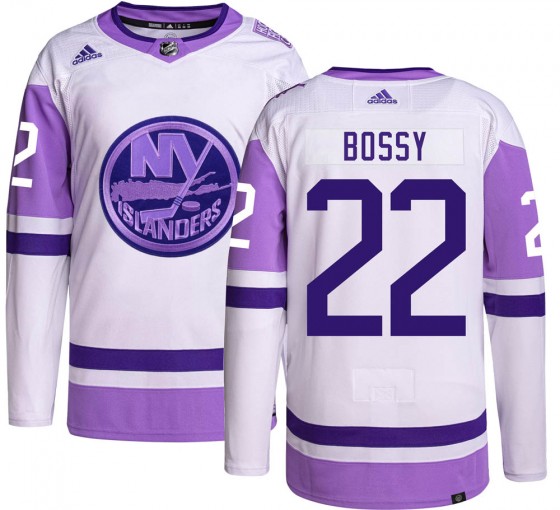 Men's Authentic New York Islanders Mike Bossy Adidas Hockey Fights Cancer Jersey