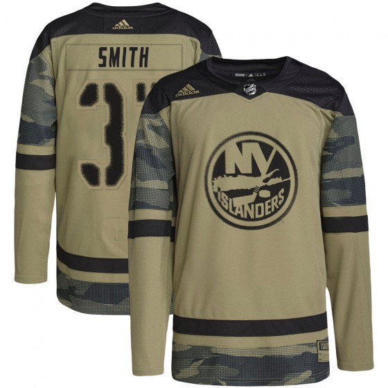 Youth Authentic New York Islanders Billy Smith Adidas Military Appreciation Practice Jersey - Camo