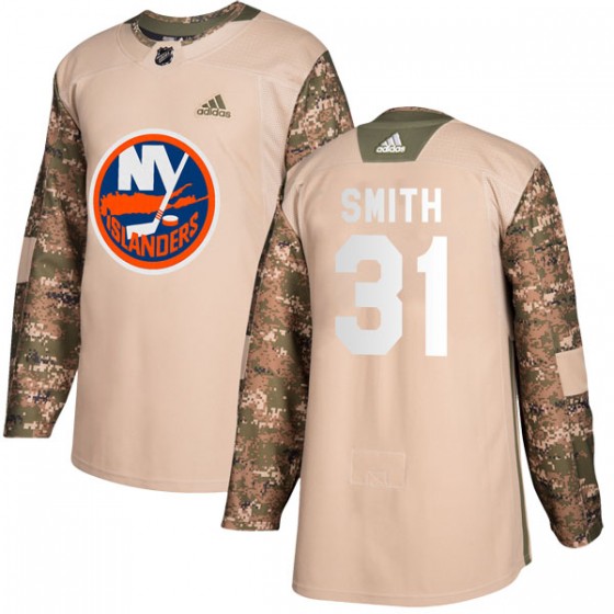 Youth Authentic New York Islanders Billy Smith Adidas Veterans Day Practice Jersey - Camo