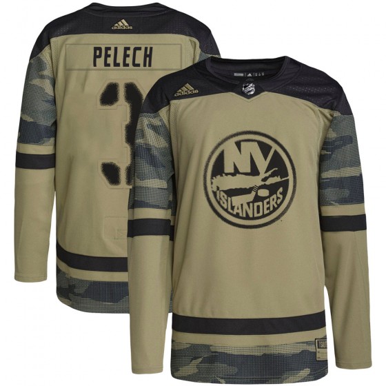Men's Authentic New York Islanders Adam Pelech Adidas Military Appreciation Practice Jersey - Camo
